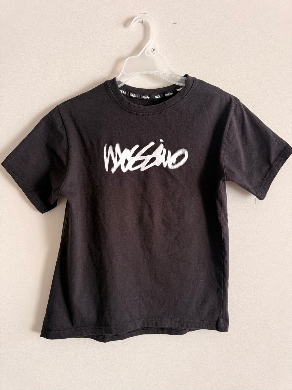 Mossimo Black Tee with White Script Graphic